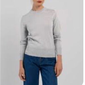 Italic  Light Gray Crew Neck 100% cashmere sweater